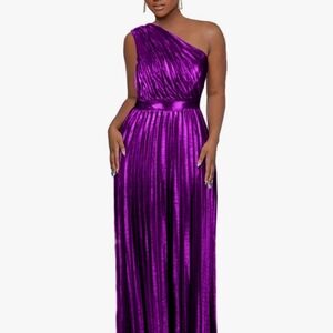 Glam Elegant One-Shoulder Purple Gown